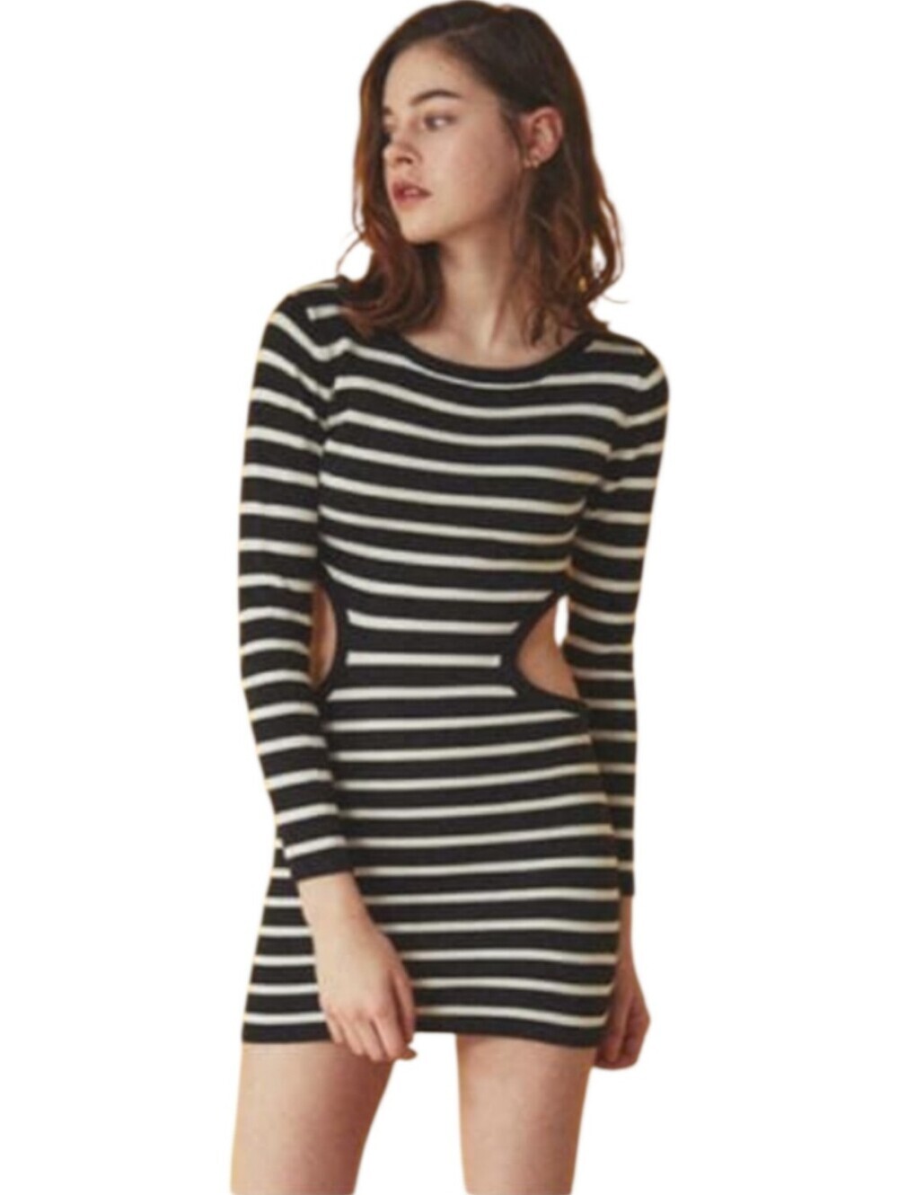 Striped Cutout Mini Dress